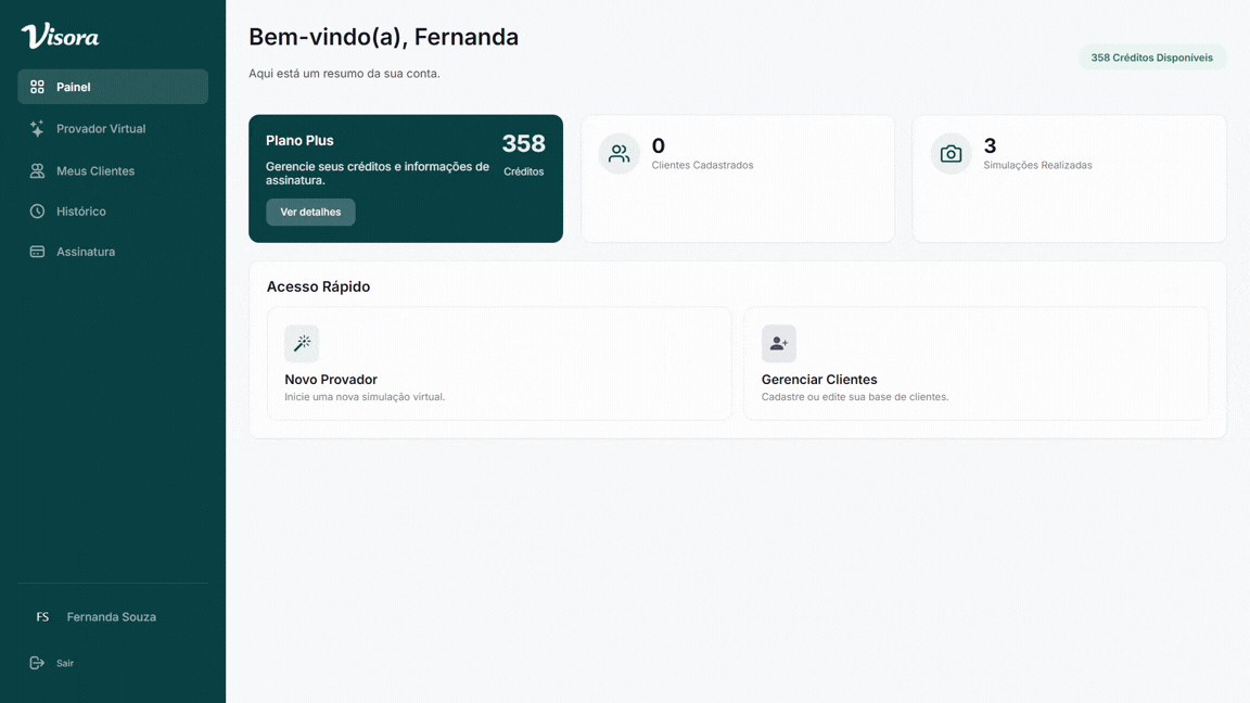 Demonstração do Visora em Ação